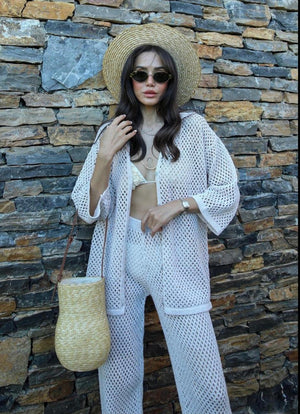 Beige and Gold Crochet Set