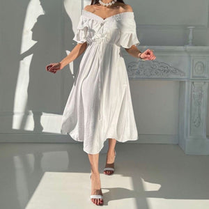 Off-Shoulder White Dress