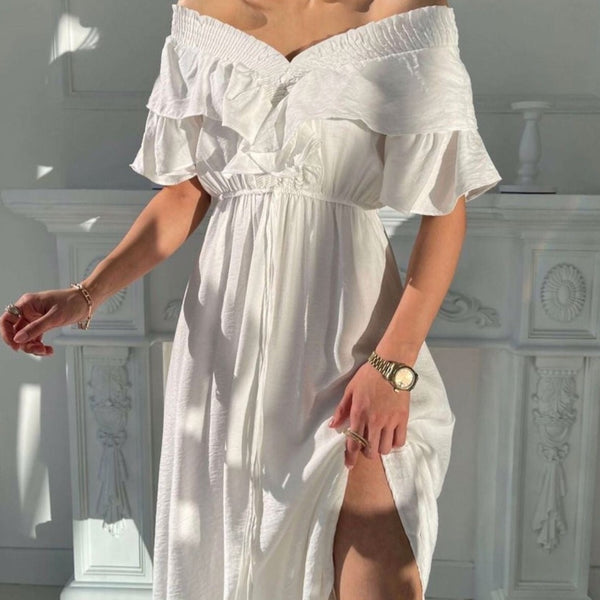 Off-Shoulder White Dress