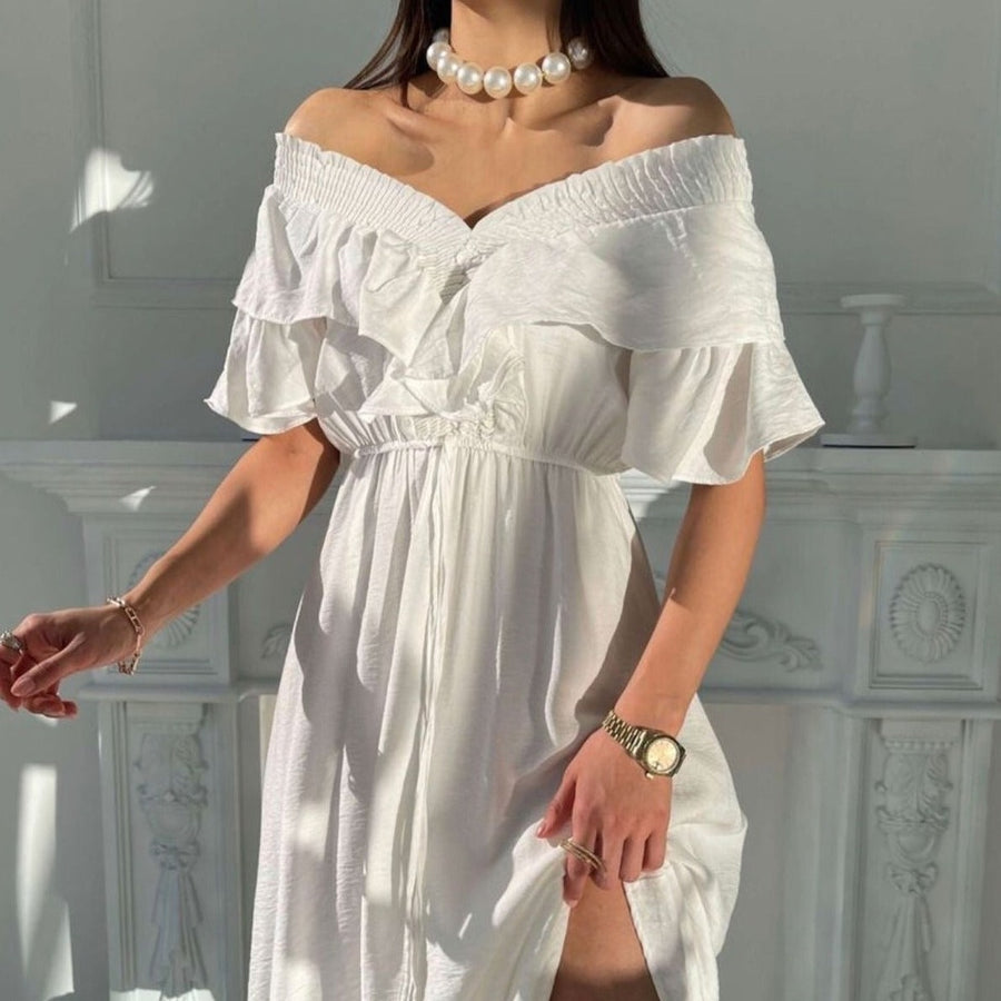 Off-Shoulder White Dress