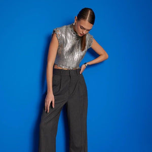 Metallic Winter Top