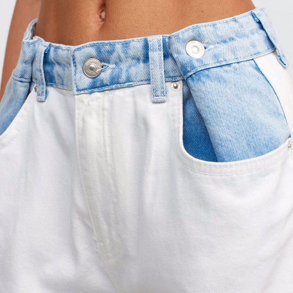 White & Blue Denim Pants