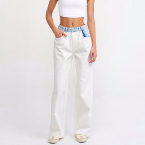 White & Blue Denim Pants