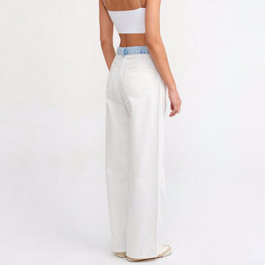 White & Blue Denim Pants