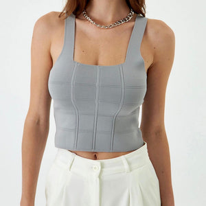 Grey crop top basic