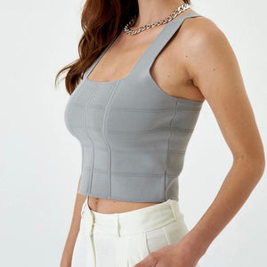 Grey crop top basic